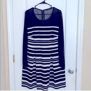 Mesh Long Sleeve A-Line Dress